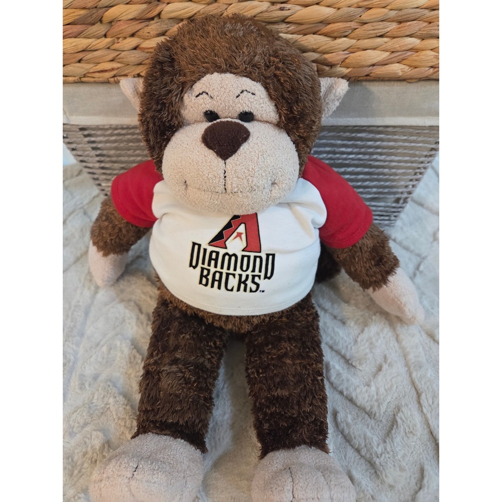 Arizona Diamondbacks MLB Plush Monkey Stuffed Animal Brown Red White Shirt